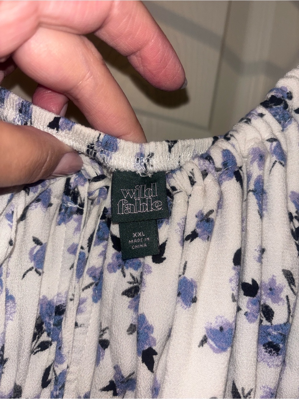 Wild Fable White summer long dress with Lavender Floral Print XXL